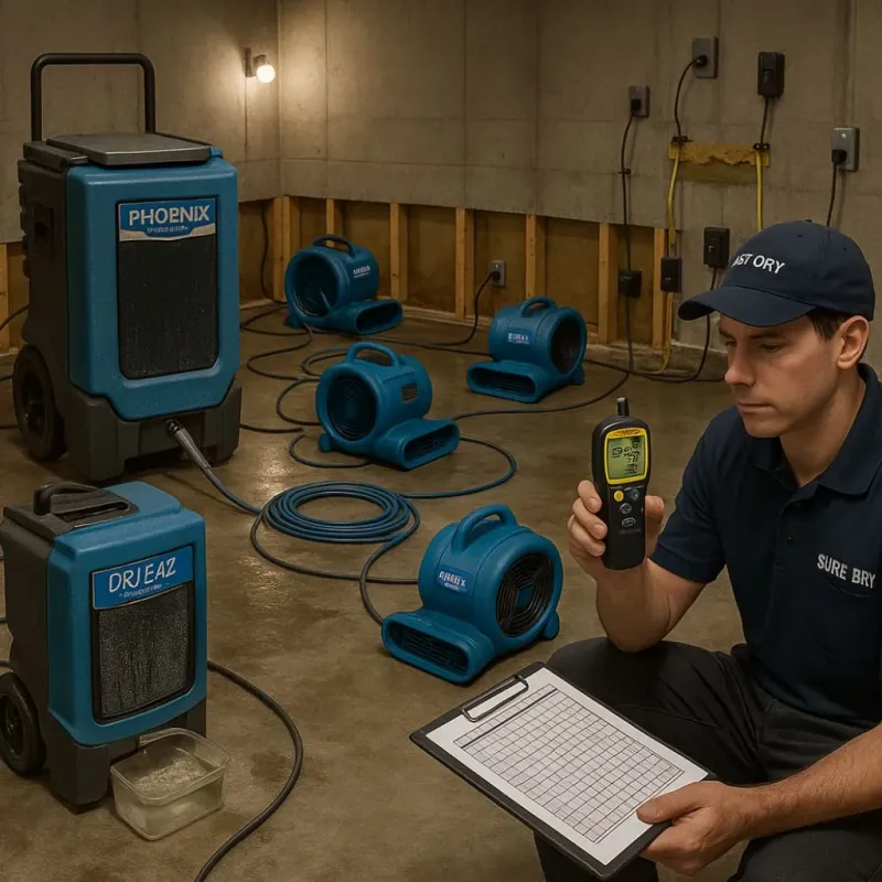 Structural Drying and Dehumidification process in Clearwater, KS